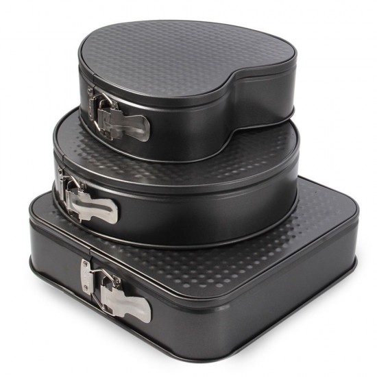 SET 3 TAVI PENTRU PRAJITURI, CU BAZA DETASABILA, FORME DIFERITE