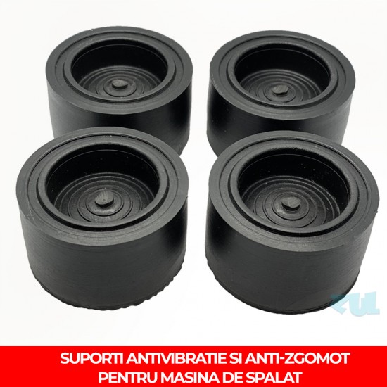 SET 4 X SUPORT ANTIVIBRATIE SI ANTI-ZGOMOT PENTRU MASINA DE SPALAT - NEGRU SET 4 X SUPORT ANTIVIBRATIE SI ANTI-ZGOMOT PENTRU MASINA DE SPALAT - NEGRU