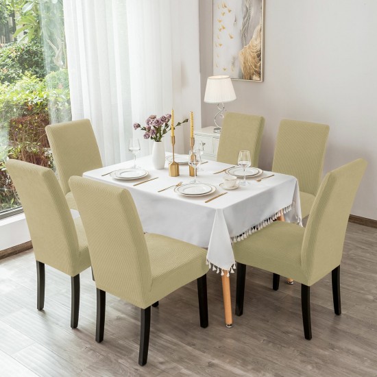 SET 6 HUSE PENTRU SCAUNE LYCRA - BEJ SET 6 HUSE PENTRU SCAUNE LYCRA - BEJ
