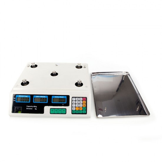 CANTAR ELECTRONIC CU AFISAJ DUBLU SI ACUMULATOR, CAPACITATE 40 KG