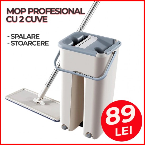Mop profesional cu doua cuve de spalare - SCRATCH Mop profesional cu doua cuve de spalare - SCRATCH