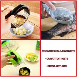 SET BUCATARIE - TOCATOR LEGUME&FRUCTE + PRESA USTUROI + CURATITOR PESTE SET BUCATARIE - TOCATOR LEGUME&FRUCTE + PRESA USTUROI + CURATITOR PESTE