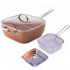 TIGAIE MULTIFUNCTIONALA PATRATA CU CAPAC, MANERE DE INOX SI SITA PENTRU PRAJIT, 5 PIESE TIGAIE MULTIFUNCTIONALA PATRATA CU CAPAC, MANERE DE INOX SI SITA PENTRU PRAJIT, 5 PIESE